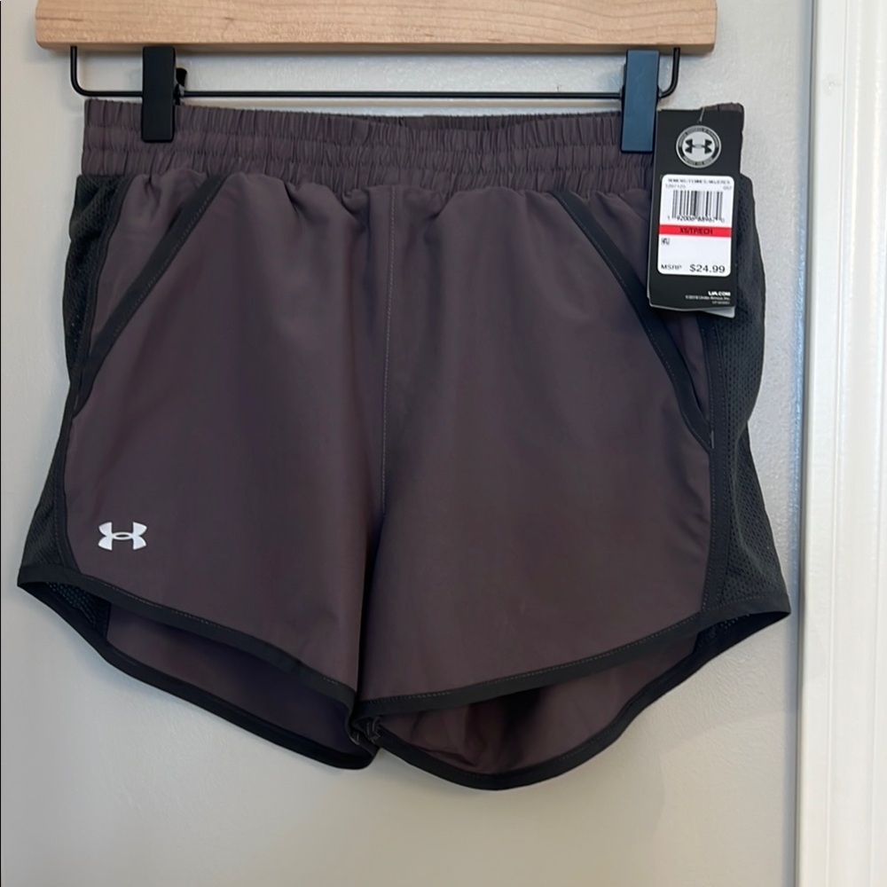 Under Armour Gray Athletic Shorts with Mesh Ventilation